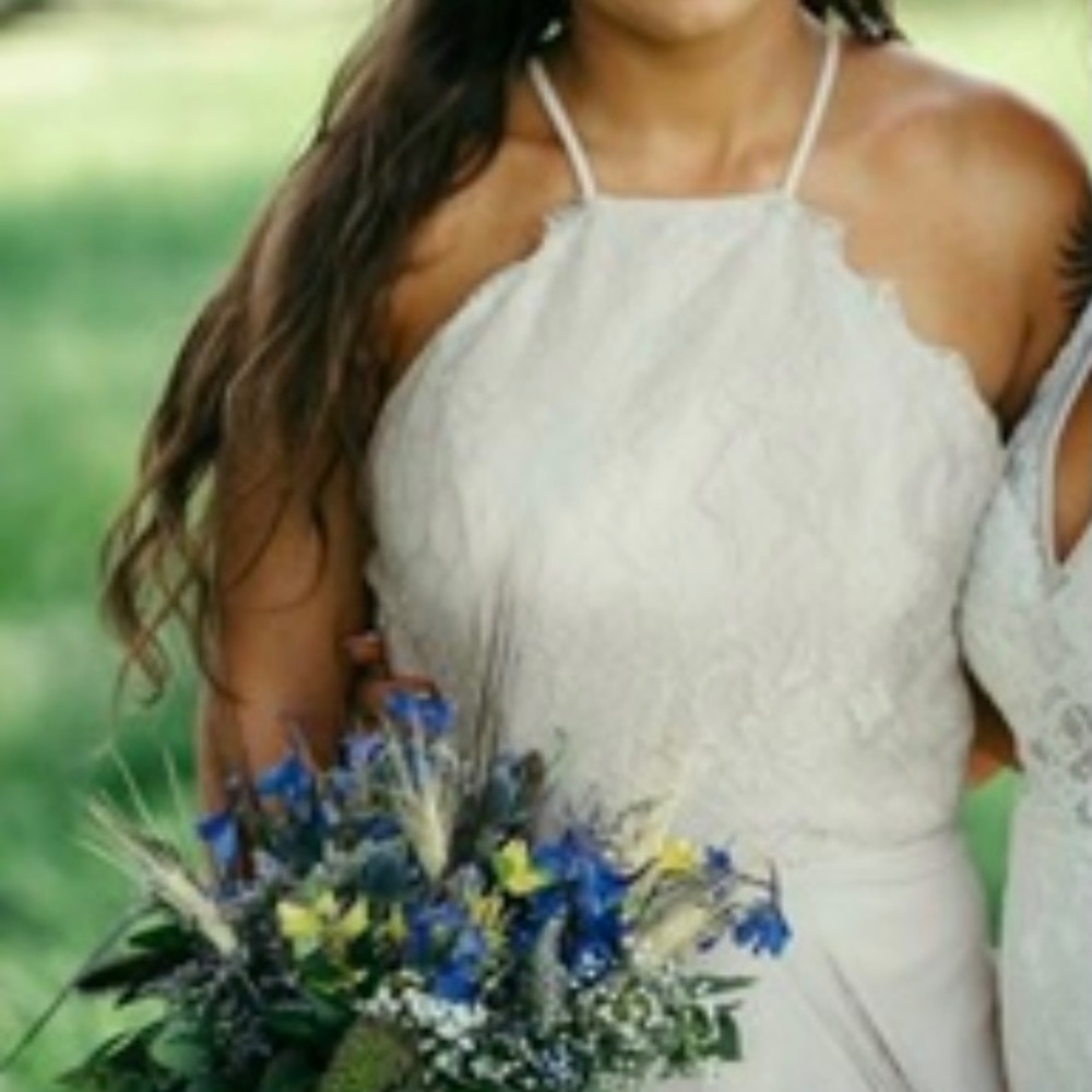 Hayley Paige light off white/ cream brides maid/ prom dress